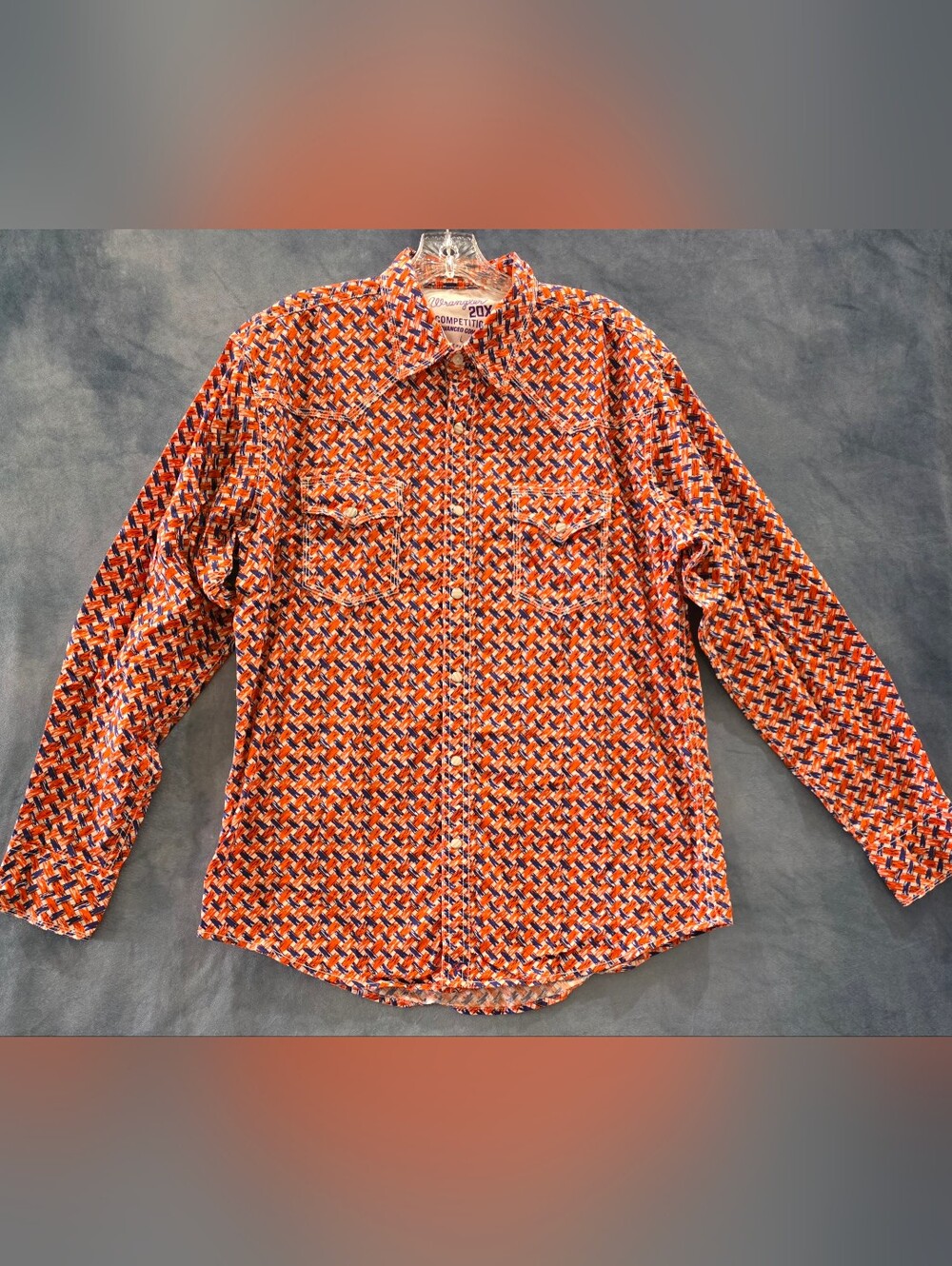 Wrangler Shirt 20X Competition Pearl Snap Button Western Ranch Rockabilly LS